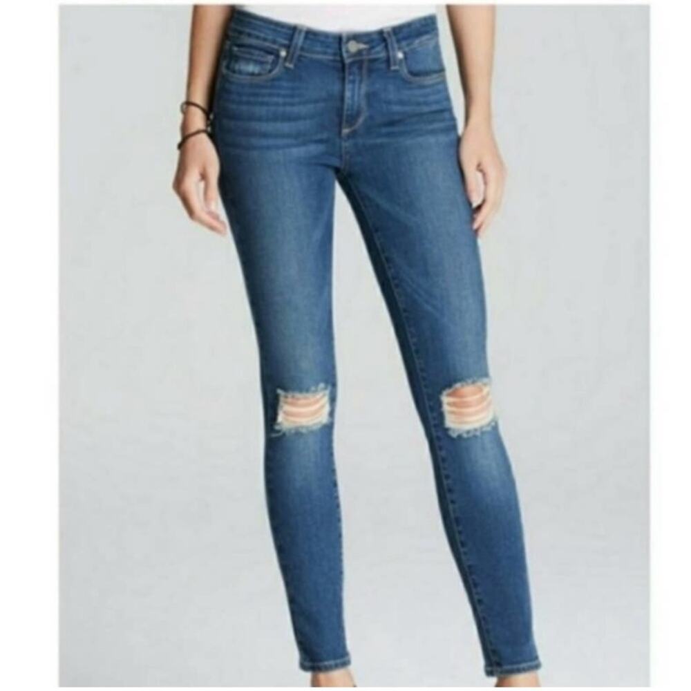 PAIGE Verdugo Ankle Distressed Skinny Jeans